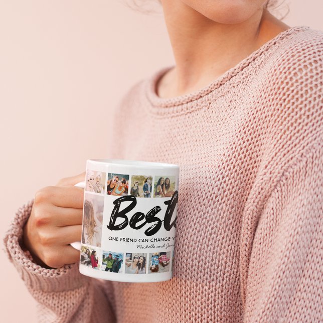 Besties Names BESTE FREUNDIN Foto Collage Kaffeetasse (Von Creator hochgeladen)