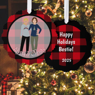 Besties Paper Ornament Card Karte
