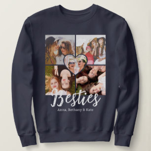 BESTIES Personalisiertes Freunde-Foto-Collage Sweatshirt