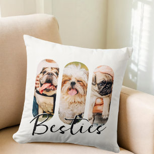 Besties Pet Simple Modern Playa Drei Foto Kissen