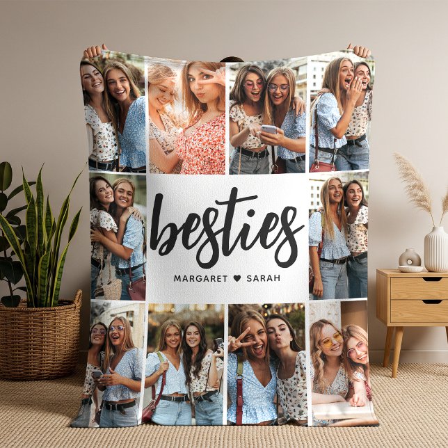 Besties Photo Collage Bff Fleecedecke (Von Creator hochgeladen)