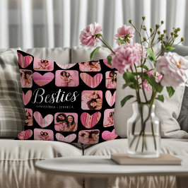 Besties Pink & Black Hearts & Foto Kissen