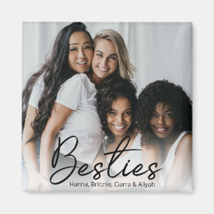 Besties Schriftzug Custom Foto Magnet