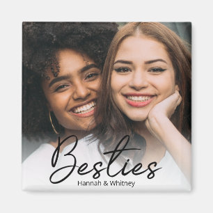 Besties Schriftzug Custom Foto Magnet