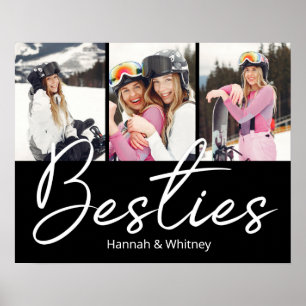 Besties Schriftzug Individuelle Fotocollage Poster