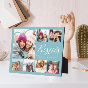 Besties Script 7 Foto Best Friends Collage Heart Fotoplatte