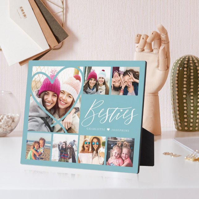 Besties Script 7 Foto Best Friends Collage Heart Fotoplatte (Von Creator hochgeladen)