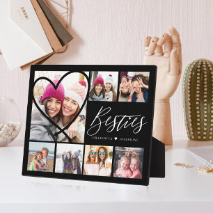 Besties Script 7 Foto Best Friends Collage Heart Fotoplatte