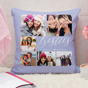 Besties Script Beste Freundinnen Herz 6 Foto Grid Kissen