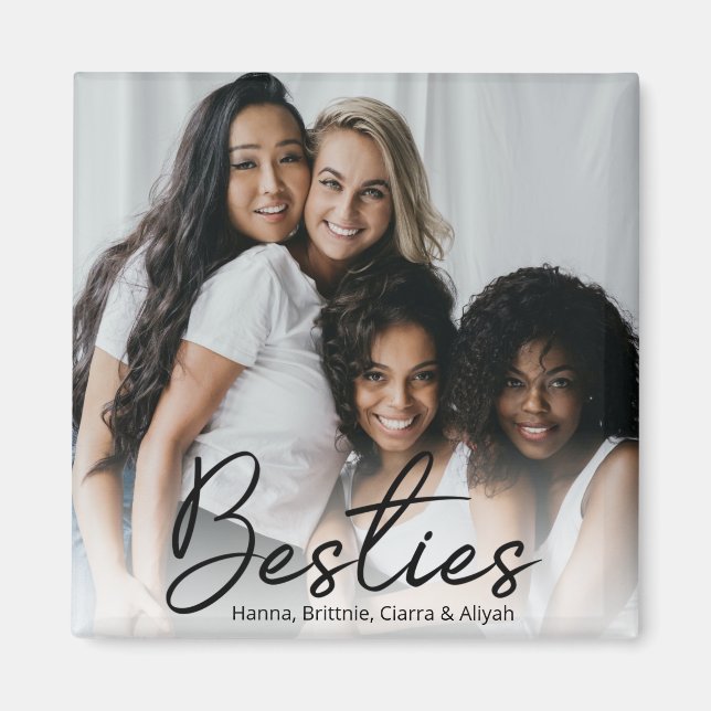 Besties Script Custom Foto Magnet (Vorne)