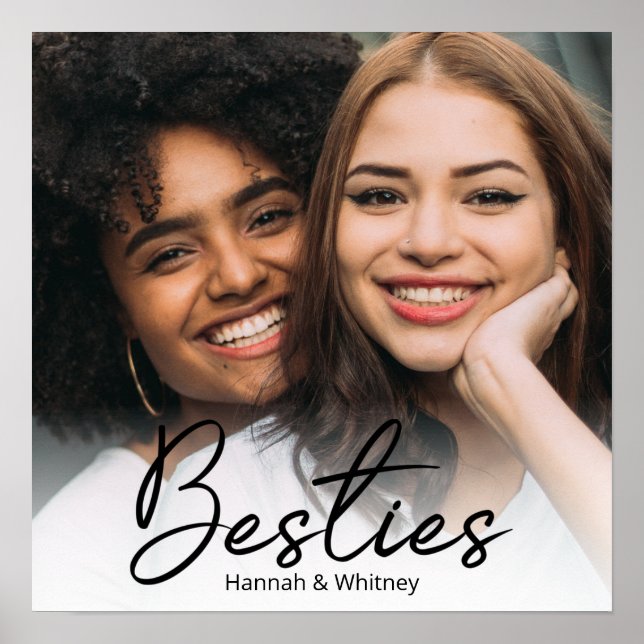 Besties Script Custom Foto Poster (Vorne)