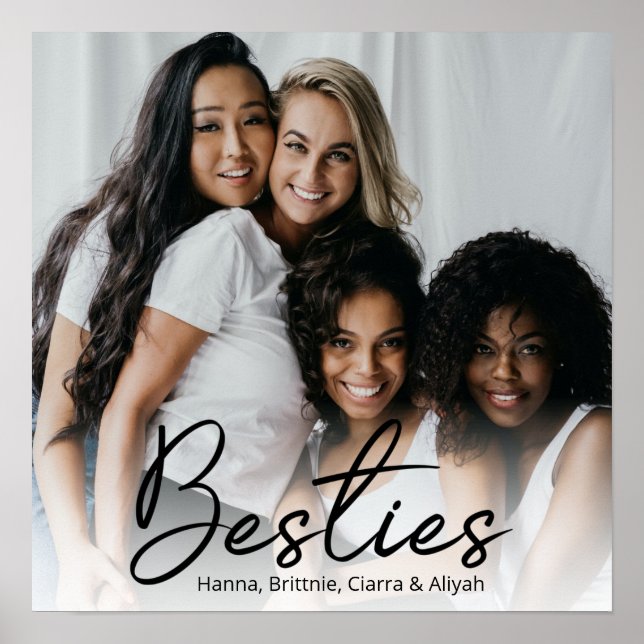Besties Script Custom Foto Poster (Vorne)