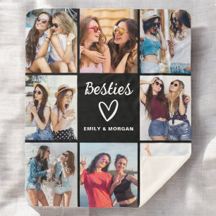 Besties Script Geschenk für Freunde Foto Collage Sherpadecke