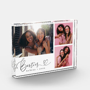 Besties Script Heart Collage Fotoblock