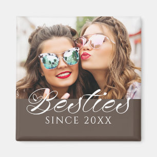 ‚Besties Since‘ Custom Foto Chic Magnet
