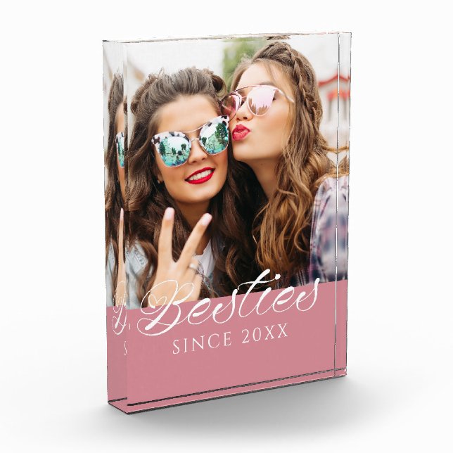 "Besties Since" Script Dusty Pink Chic Fotoblock (Links)