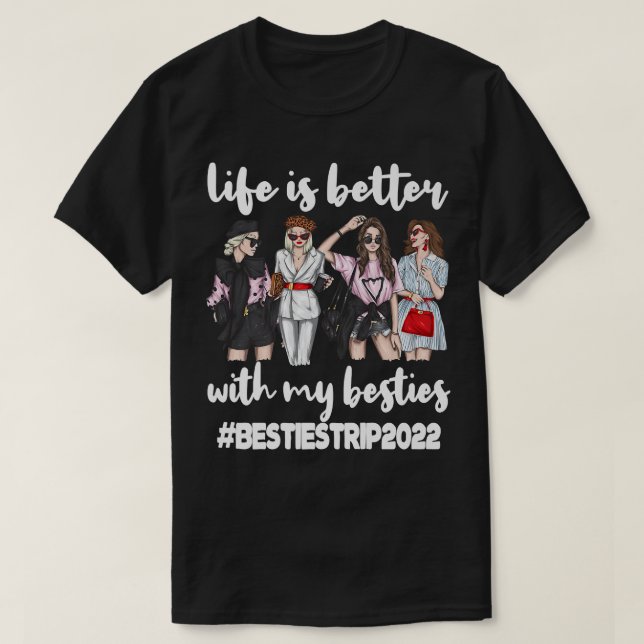Besties Trip 2022 Best Friend Vacation Travel Girl T-Shirt (Design vorne)