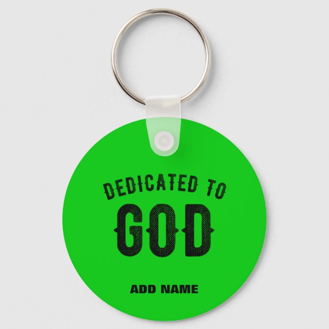 BESTIMMT AUF GOD COOL LIME GREEN CUSTOM BLACK TEXT SCHLÜSSELANHÄNGER (Vorderseite)