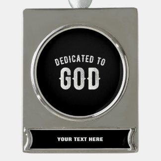 BESTIMMT AUF GOTT KUNSTBAR COOL WEISS TEXT Banner-Ornament SILBER