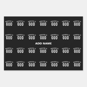 BESTIMMT AUF GOTT KUNSTBAR COOL WEISS TEXT GESCHENKPAPIER SET