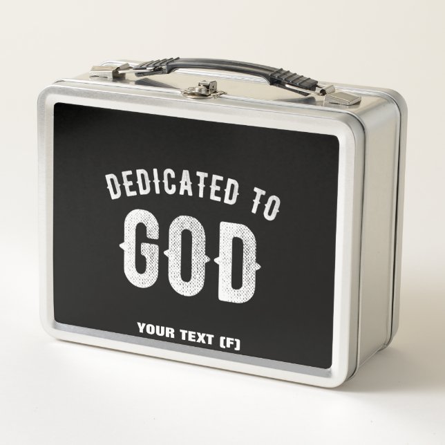 BESTIMMT AUF GOTT KUNSTBAR COOL WEISS TEXT METALL BROTDOSE (Vorderseite)