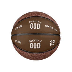 BESTIMMT AUF GOTT KUNSTBAR COOL WEISS TEXT MINI BASKETBALL