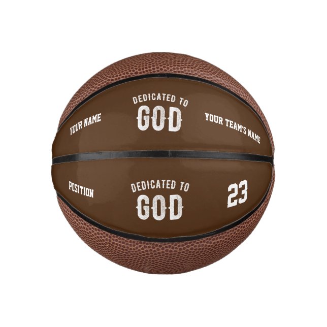 BESTIMMT AUF GOTT KUNSTBAR COOL WEISS TEXT MINI BASKETBALL (Vorderseite)