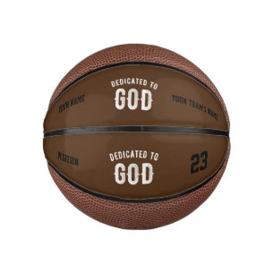 BESTIMMT AUF GOTT KUNSTBAR COOL WEISS TEXT MINI BASKETBALL