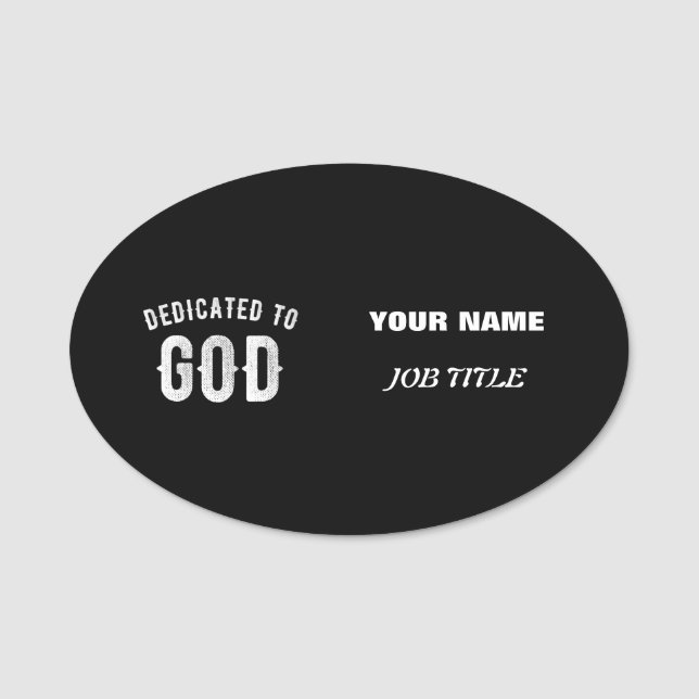 BESTIMMT AUF GOTT KUNSTBAR COOL WEISS TEXT NAMENSSCHILD (Vorderseite)