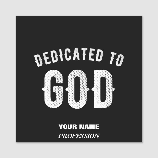 BESTIMMT AUF GOTT KUNSTBAR COOL WEISS TEXT NAMENSSCHILD (Vorderseite)