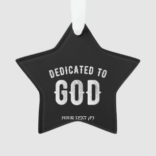 BESTIMMT AUF GOTT KUNSTBAR COOL WEISS TEXT ORNAMENT