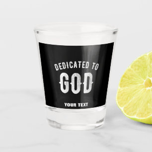 BESTIMMT AUF GOTT KUNSTBAR COOL WEISS TEXT SCHNAPSGLAS