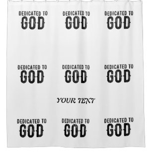 BESTIMMT AUF GOTT-KUNSTBARE COOLE SCHWARZE TEXT DUSCHVORHANG