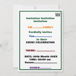 BESTIMMT AUF GOTT-KUNSTBARE COOLE SCHWARZE TEXT EINLADUNG