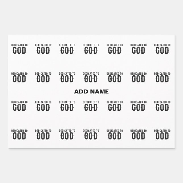 BESTIMMT AUF GOTT-KUNSTBARE COOLE SCHWARZE TEXT GESCHENKPAPIER SET (Vorderseite)