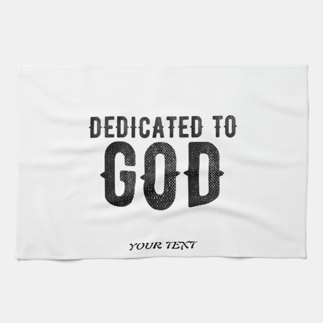 BESTIMMT AUF GOTT-KUNSTBARE COOLE SCHWARZE TEXT GESCHIRRTUCH (Horizontal)