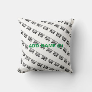 BESTIMMT AUF GOTT-KUNSTBARE COOLE SCHWARZE TEXT KISSEN