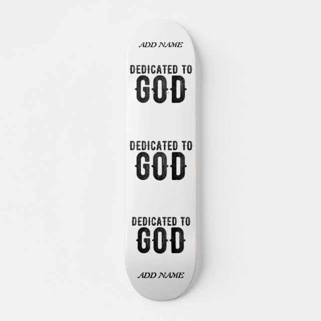 BESTIMMT AUF GOTT-KUNSTBARE COOLE SCHWARZE TEXT SKATEBOARD (Vorne)