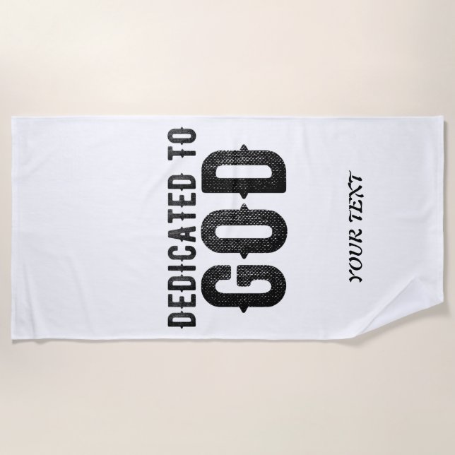 BESTIMMT AUF GOTT-KUNSTBARE COOLE SCHWARZE TEXT STRANDTUCH (Vorderseite)
