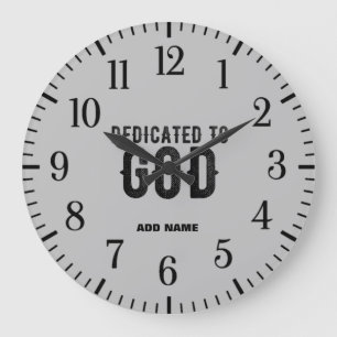 BESTIMMT FÜR GOD CUSTOMIZABLE ASH COOL BLACK TEXT GROßE WANDUHR