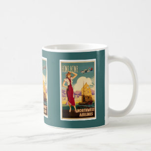 Bestimmungsort: Retro grafische Tasse Hongs Kong