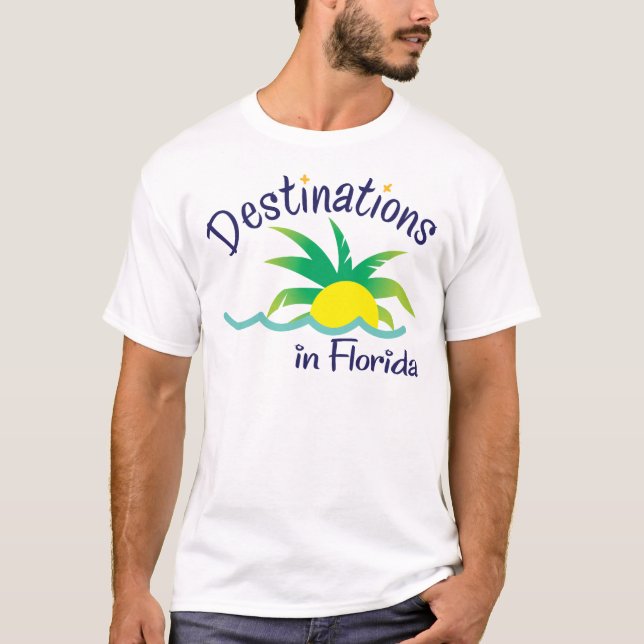 Bestimmungsorte in den Florida-Druck-Logo-Waren T-Shirt (Vorderseite)