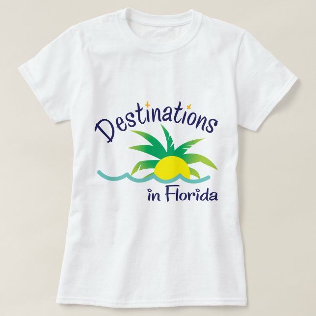 Bestimmungsorte in den Florida-Druck-Logo-Waren T-Shirt (Design vorne)