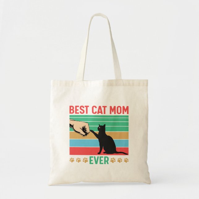 Bestkatzenmutter | Katzen lieben Design Tragetasche (Vorne)