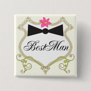 BestMan BowTie Wedding Abzeichen Button