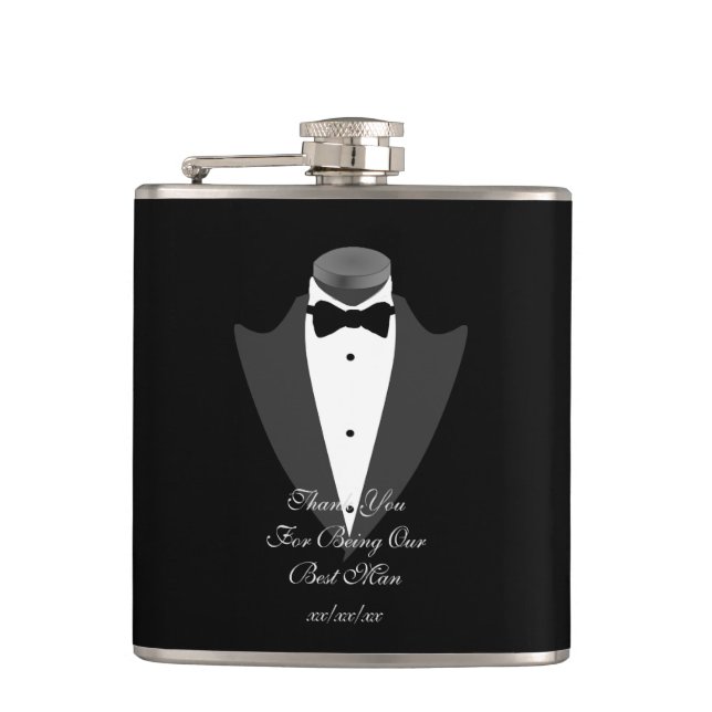 BESTMAN Gift Personalisiert Flask Pater Bride Groo Flachmann (Vorderseite)