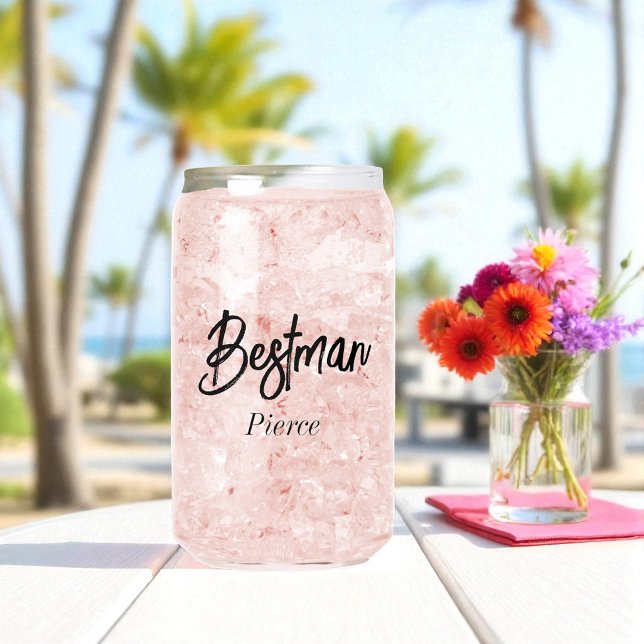 Bestman Schwarz-weiß Wedding Dosenglas (Von Creator hochgeladen)