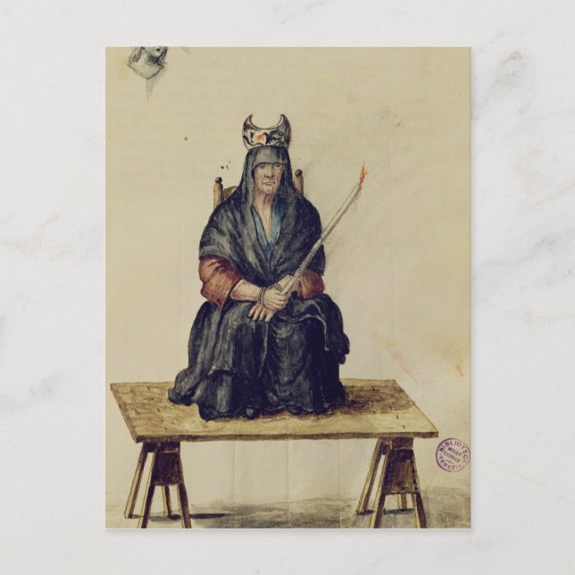 Bestrafung einer Zauberin Postkarte (Vorderseite)