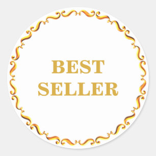 Bestseller Golden & Eleganter Goldrahmen Klassiker Runder Aufkleber