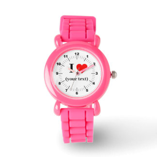 BESTSELLER! Kid's I ❤️ Pink Glitzer Strap Watch Armbanduhr